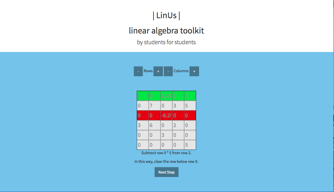 Linear Algebra Learning Toolkit (Linus)